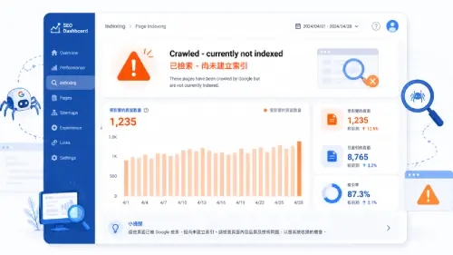 Search Console 網頁索引報表中的已檢索但尚未建立索引狀態